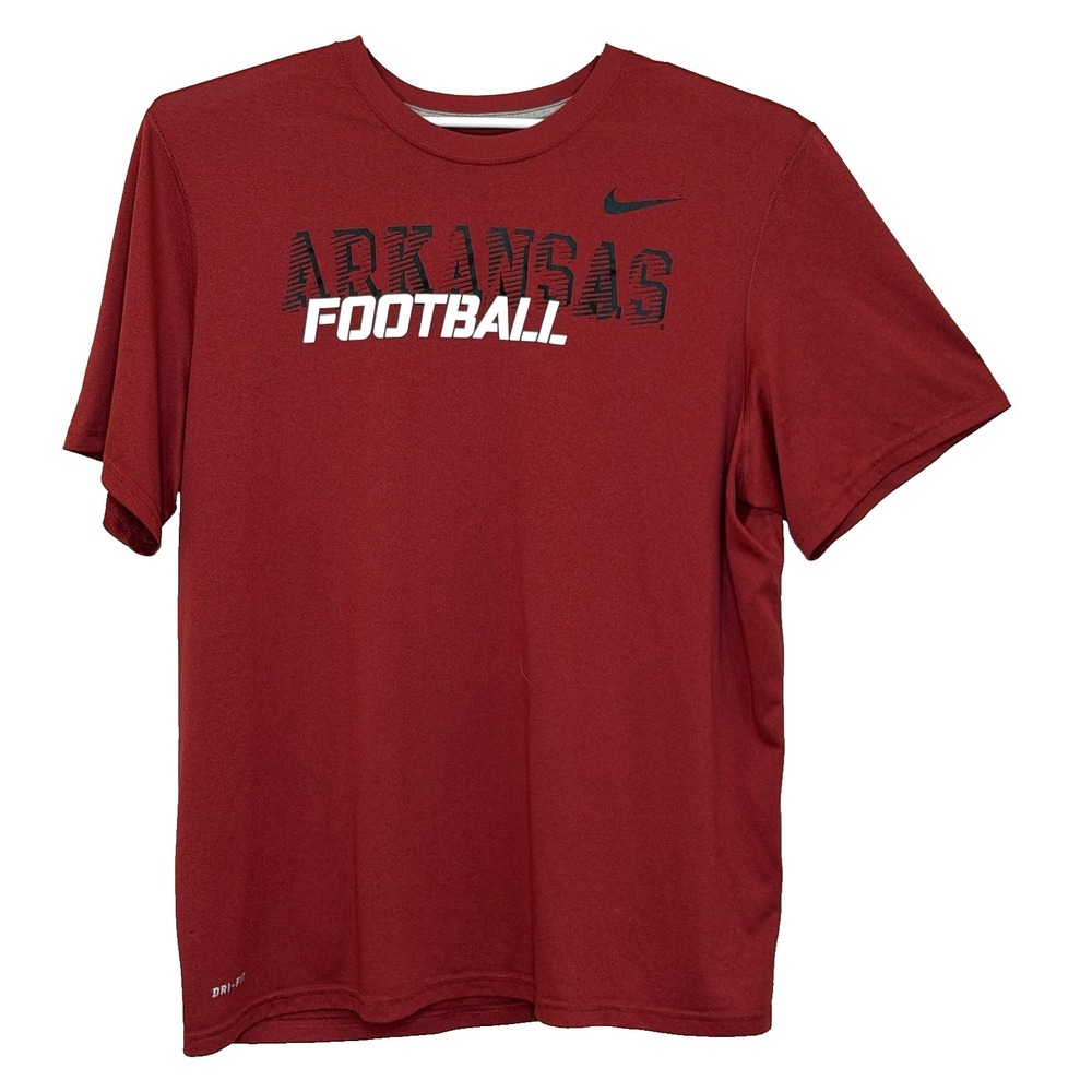 Arkansas Razorback Nike Football Athletic T-Shirt Mens Size XL Red Short Sleeve